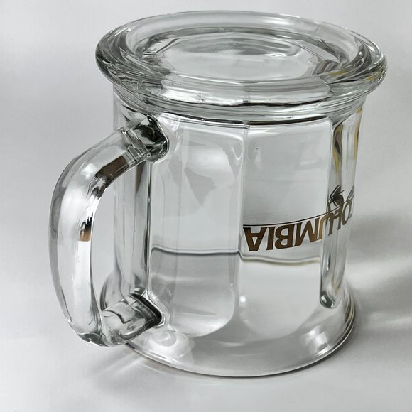 Vtg Columbia Beveled Coffee Cup Mug Clear Glass Souvenir Collectible Made in USA - Picture 7 of 10